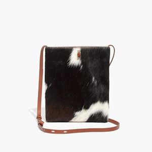 NWT Madewell The Slim Brooklyn Crossbody Bag in Cow Print Calf Hair